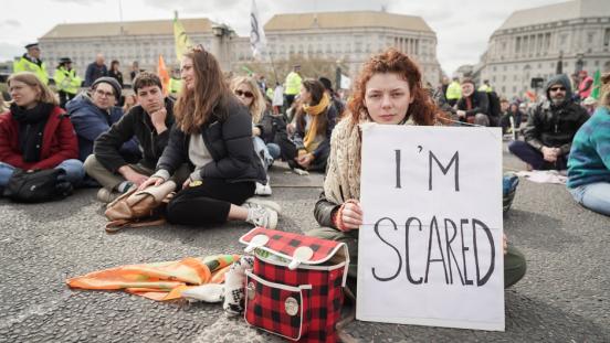 Climate change activists in London.