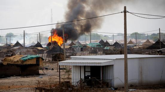 Aftermath of attack on Abyei Town on the border between South Sudan and Sudan
