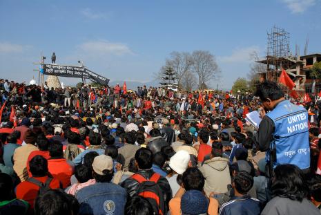 OHCHR Staff Monitors YCL Demonstration in Nepal